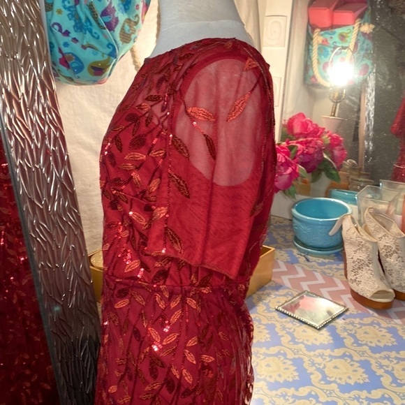 🌷EVER Pretty🌷Sheer Floral Sequin Mermaid Fishtail Style Dress - Picture 10 of 15